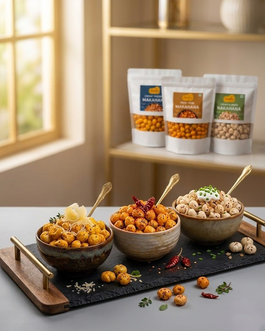 Makhana Combo Pack | Peri Peri, Cream & Onion, Cheesy Makhana