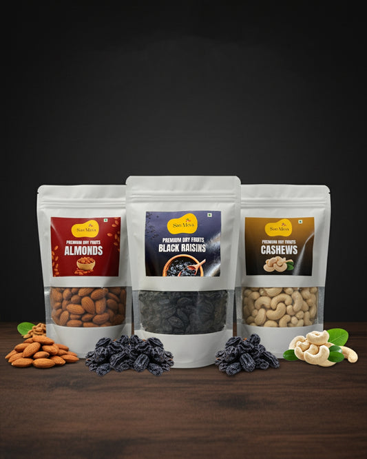 Premium Dry Fruit Trio- Kaju , Badam & Black Raisins