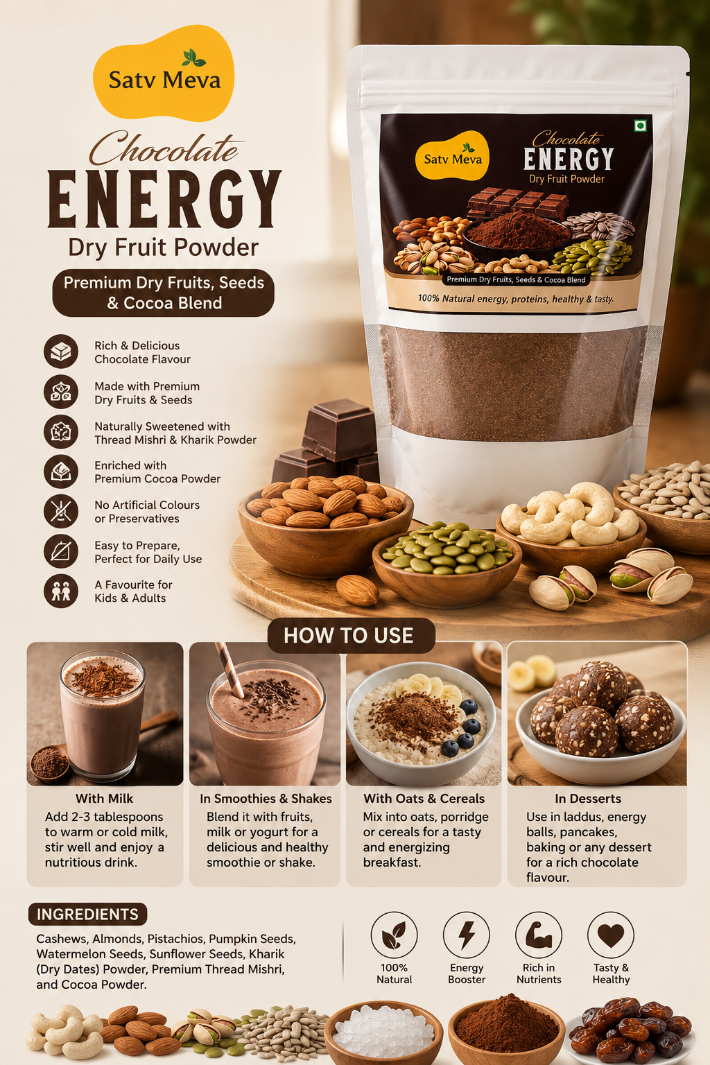 Chocolate Energy Dry Fruit Powder