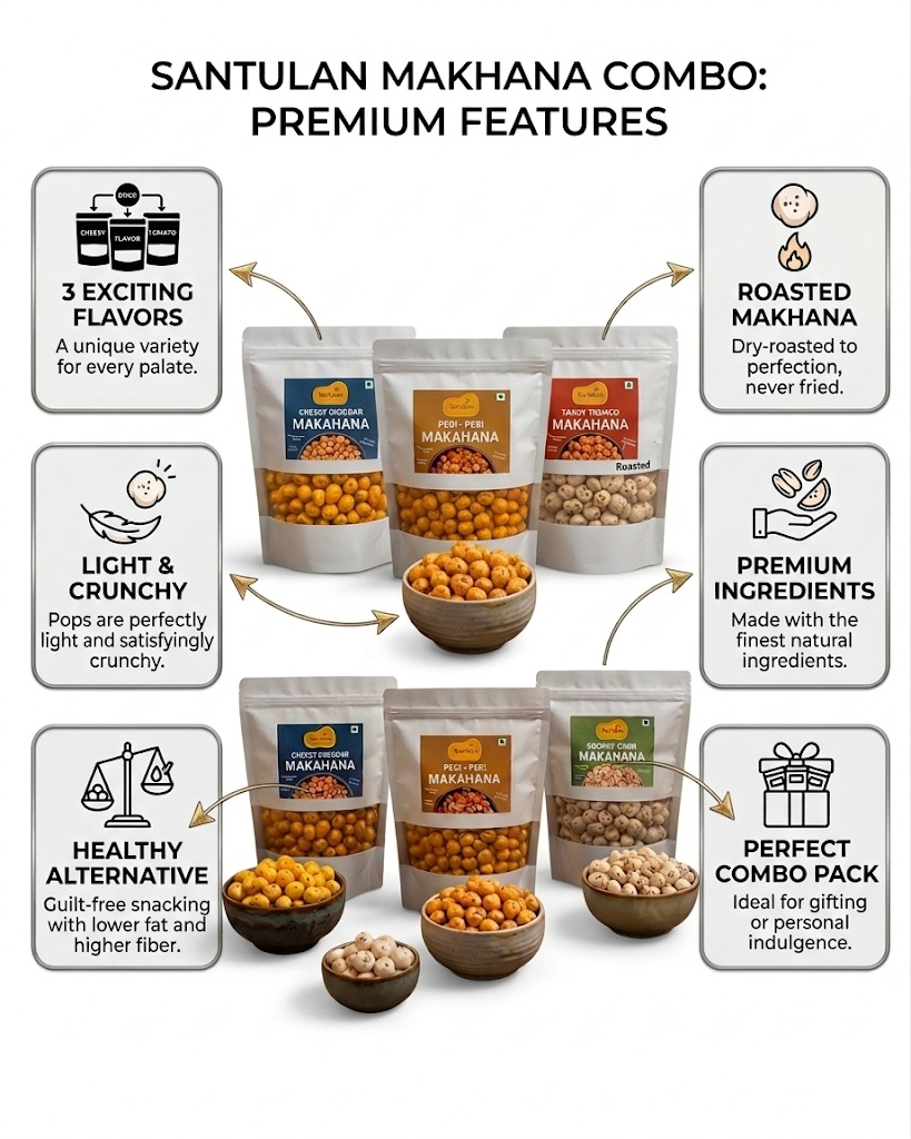 Makhana Combo Pack | Peri Peri, Cream & Onion, Cheesy Makhana